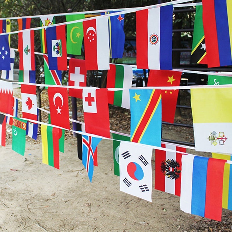 g2plus International Flags  41 Feet 8.2'' x 5.5'' World Flags  50 Countries Flags Pennant Banner for Bar  Party Decorations  Sports Clubs  Grand Opening  Festival Events Celebration - Image 1
